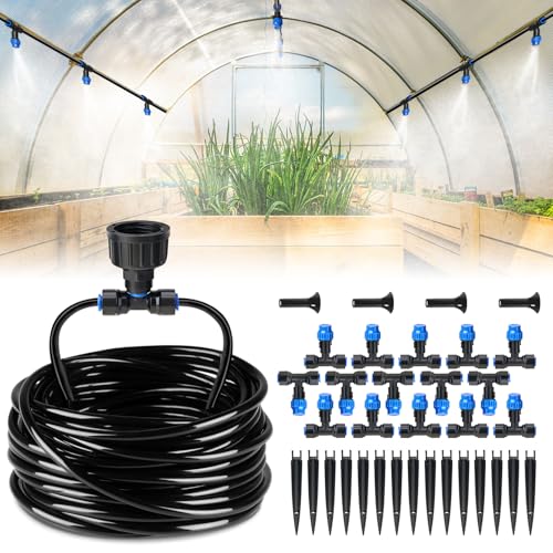 HIRALIY 59FT Drip Irrigation Kit, Quick-Connect Garden Watering System - size: 59 feet