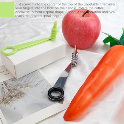 2pcs Potato Spiral Cutter Stainless Steel Plastic Spiral Cutter Knives