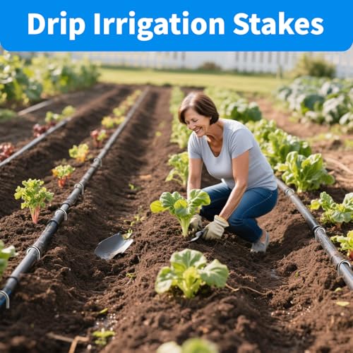 MySit 6 Inch 100 Pack U Shaped Galvanized Drip Irrigation Stakes 11 Gauge - size: 6 Inch