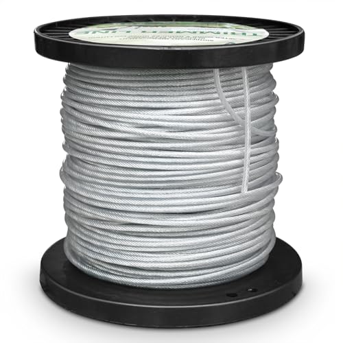 Akuoly Heavy Duty Steel-Core Trimmer Line– 0.095" 196ft Durable Trimmer Spool with Inner Steel Wire & Nylon Coating for String Trimmers on Thick Weeds, Pre-Wound Replacement with Storage Reel