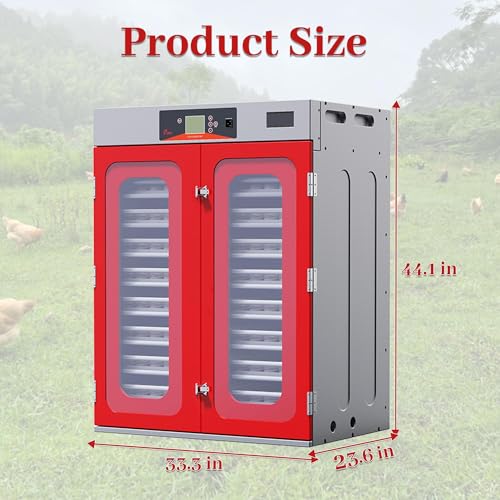 1000-Egg Commercial Cabinet Incubator for Hatching Eggs, Digital Large-Capacity Hatcher with Auto Temperature & Humidity Control & Intelligent Humidification System - size: 1000 Egg