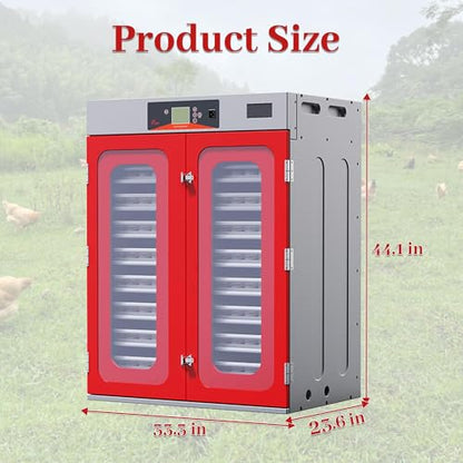 1000-Egg Commercial Cabinet Incubator for Hatching Eggs, Digital Large-Capacity Hatcher with Auto Temperature & Humidity Control & Intelligent Humidification System - size: 1000 Egg