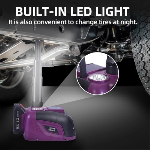 ROGTZ Cordless Electric Hydraulic Car Jack Kit 5T Wrench Remote Control - color: Purple