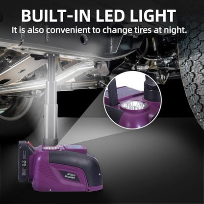 ROGTZ Cordless Electric Hydraulic Car Jack Kit 5T Wrench Remote Control - color: Purple