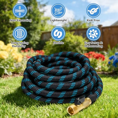 25 FT Non-Expandable Garden Hose, 2026 New Upgraded Flexible Water Hose, Ultra Lightweight Non-Expanding hoses with 10 Function Sprayer, Leak proof, Pressure Resistant for Yard, Outdoor - size: 25ft