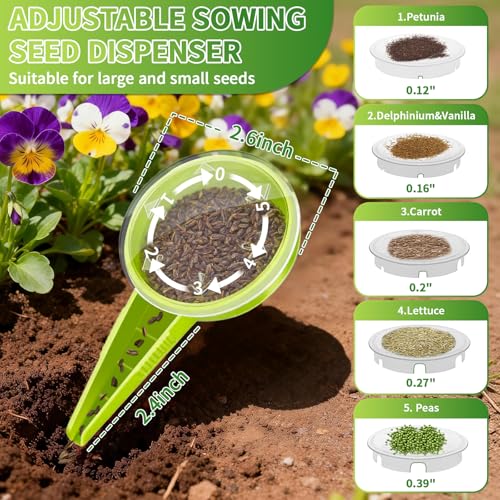 Seed Planter Tool 17-Piece Garden Dibber Set with Seed Dispenser