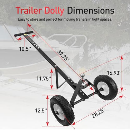 Trailer Dolly, 600 LBS Boat Trailer Mover with 1-7/8" Hitch Ball