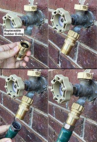 Lead-Free Brass 20-30 psi Water Pressure Reducer Regulator, 3/4 inch Hose Thread for Drip System, 140 psi Max Inlet Pressure