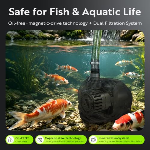 310W Pond Pump, Adjustable Flow 800~5,300GPH Submersible Water Pump - size: 310W