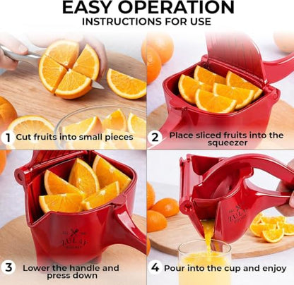 Zulay Kitchen Manual Fruit Juicer - color: Red