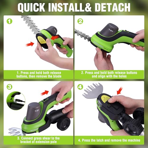WORKPRO 2-in-1 Cordless Hedge Trimmer & Grass Shears - style: Long Handle Grass Shear