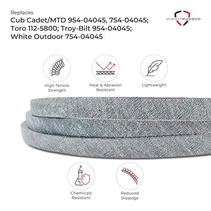 954-05001 Deck Belt Replacement, Length 43.5", Heavy-Duty, Aramid Cord Replacement for Cub Cadet CC30 CR30 Series, Columbia CR30 Craftsman R110 R1000, Troy Bilt TB30 Series with 30" Deck Riding Mowers - size: 43.5" x 1/2"