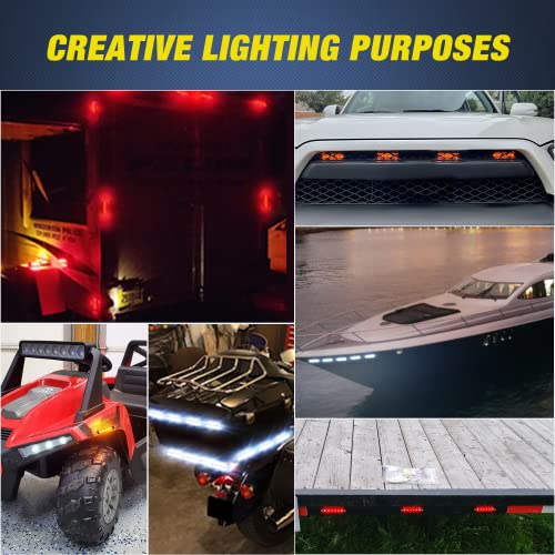 Nilight Side Marker Light 30PCS 3.8" Warning Lamps Kit - color: 3.8" Amber Red White 30Pcs