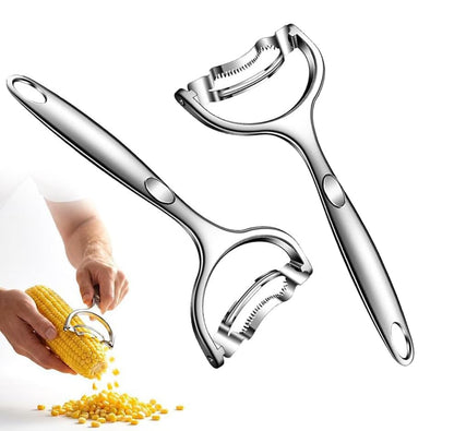 2PCS Upgraded Corn Peeler 304 Stainless Steel Corn Kernel Remover, Ergonomic Corn Planer Thresher, Durable & Efficient Corn Kernel Remover for Kitchen Gadge