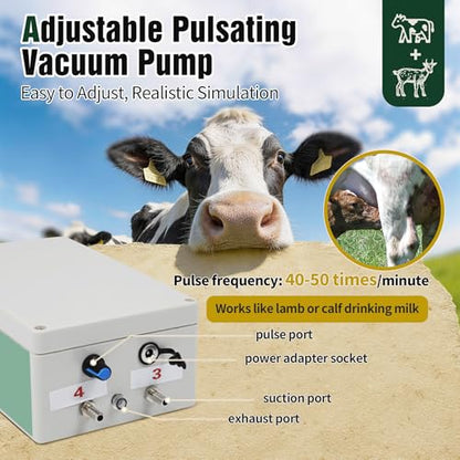 2-in-1 Upgrade 2.6Gal/10L Portable Electric Milker, Milking Machine for Cows and Goats with Food-Grade Stainless Steel Bucket, 4 Teat Cups and Pulsation Vacuum System for Farm,Ranch and Home Dairy Use - size: 10L Two-in-One Milking Machine