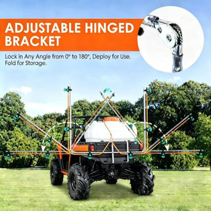 6 Nozzle ATV Sprayer Boom Wand Kit – 122" Spray Coverage for ATV & UTV Sprayers, Row Crop, Adjustable Spray Patterns, Folding Design for Easy Transport (Sprayer Boom with Hook) - style: Sprayer Boom with Hook