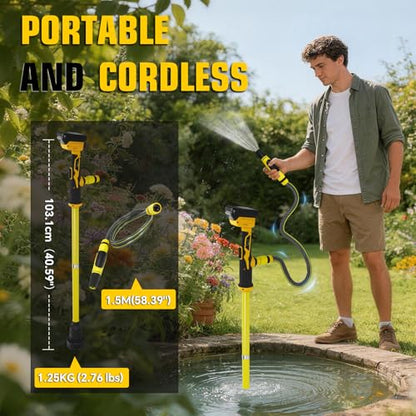 Cordless Stick Transfer Pump for Dewalt 20V Battery, 635 GPH Water Transfer Pump, Cordless Battery Operated Water Pump with 1m Hose, Portable Sump Pump Transfer Pump for Pool,Basement,RV (Tool Only)