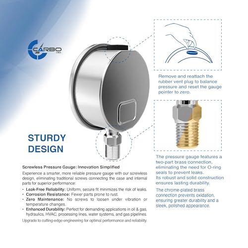 Pressure Gauge, 2.5" Dial, 15 PSI - size: 0-15 Psi, style: STANDARD