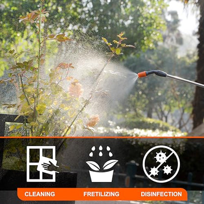 HIFAY ES4-PRO 1Gallon/4L Electric Sprayer, Rechargeable Battery-Powered Sprayer with 304 Stainless Steel Telescopic Rod. The New Model is Waterproof and The Buttons Have Been Updated.(Green) - color: Green