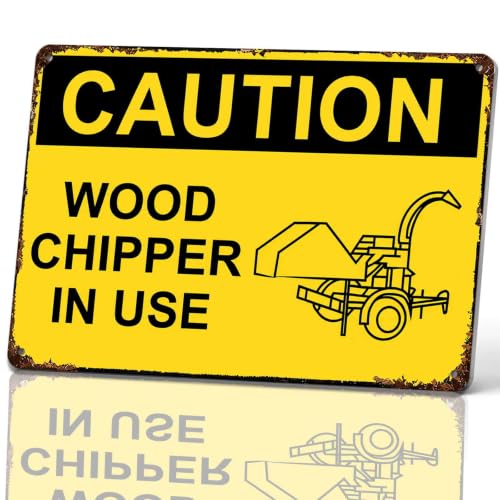 Caution Wood Chipper In Use Vintage Metal Signs 8x12 Inch