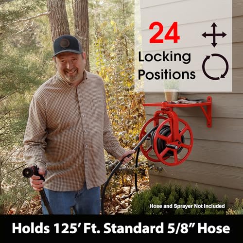 Liberty Garden Revolution Hose Reel with Pull Up Latch, Red - style: Revolution, Pull Up Latch