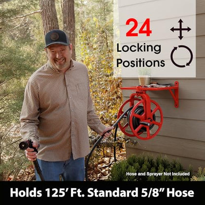 Liberty Garden Revolution Hose Reel with Pull Up Latch, Red - style: Revolution, Pull Up Latch
