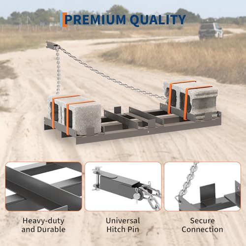 6FT Drag Harrow Driveway Grader with Chain - size: Gray | 72*20 inches