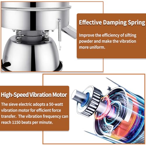 Sidasu Automatic Vibrating Sieve Shaker–40&60 Mesh Flour Sifter - size: Sifter Machine(40+60 mesh)