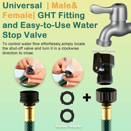 Orgrimmar 50FT 1/2 Inch Style PVC Garden Hose with GHT Fittings - size: 50 FT (Male-Female)