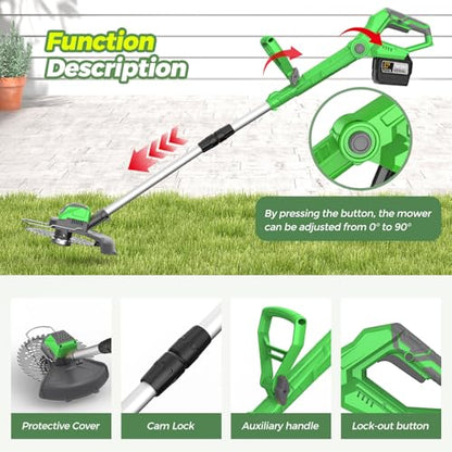Weed Eater 21V Cordless Weed Wacker, 4-in-1 Trimmer with 2x4.5Ah Batt & Brushless