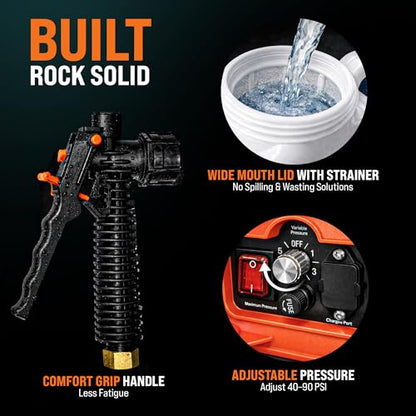 PetraTools HD4000 Battery Powered Backpack Sprayer, 8 Hr Runtime, 9 Nozzles - style: HD4000 Pro Series