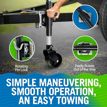 Boat Trailer Jack with Dual Wheels (2000 lb), Folding Tongue Jack - size: 2000LB 2 Wheels