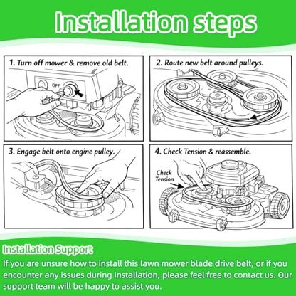 1522061 Lawn Mower Deck Belt 5/8"x 176" Premium Standard Rubber, Compatible with Ferris Scag Toro Snapper Simplicity Husqvarna, Replace for OEM 22061 482652 106-7369 5103391, High Wear Resistance - size: 5L1760