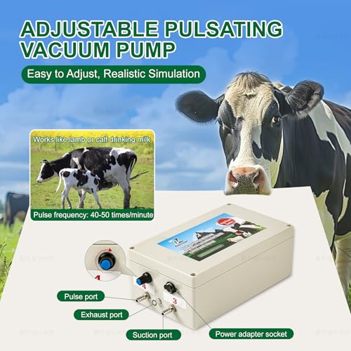 Upgrade 2-in-1 Goats and Cows Milking Machine, 0.8Gal/3L Food-Grade Stainless Steel Bucket with 5200mAh Built-in Rechargeable Battery, 4 Teat Cups, Cordless Pulsation Vaccum Electric Milking Machine - size: 3L