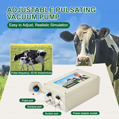 Upgrade 2-in-1 Goats and Cows Milking Machine, 3.7Gal/14L Food-Grade Stainless Steel Bucket with 5200mAh Built-in Rechargeable Battery, 4 Teat Cups, Cordless Pulsation Vaccum Electric Milking Machine - size: 14L