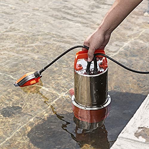 Prostormer 1HP 3700GPH Clean/Dirty Stainless Steel Submersible Sump Pump