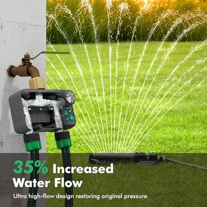RESTMO Remote Control Brass Sprinkler Timer for Outdoor Hose Faucet 2 Zone - color: Gray
