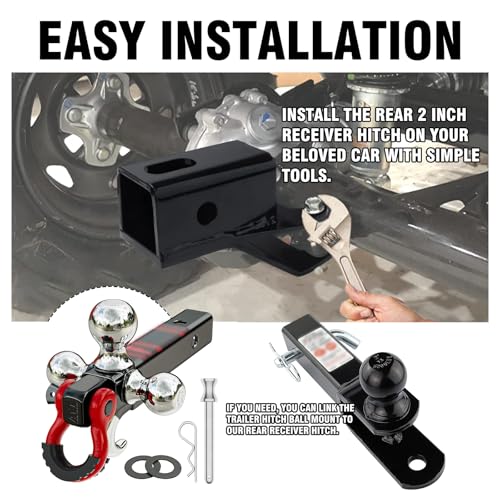 Heavy Duty 2 Inch ATV Hitch Receiver for Honda Rancher Rubicon Foreman