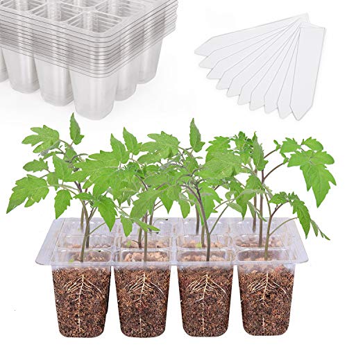 Bonviee 12-Pack Seed Starter Trays, 12-Cell Insert Trays, Clear - color: Clear, size: 144 Cells