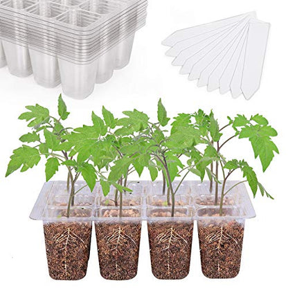Bonviee 12-Pack Seed Starter Trays, 12-Cell Insert Trays, Clear - color: Clear, size: 144 Cells