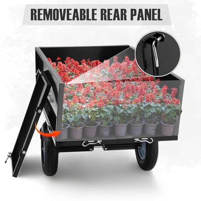 Garvee 500 LBS ATV Trailer, Heavy Duty Tow Behind Lawn Mower Trailer, Black - size: 500 LBS