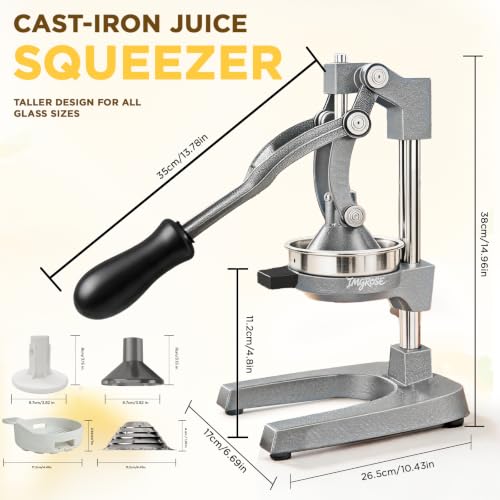 Manual Lemon Juicer Squeezer – Hand Juicer Cast Iron - color: Grey