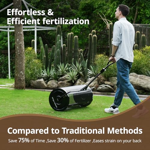 Compost Spreader 36 Inch Towable Peat Moss Spreader - Black - size: 36 Inch