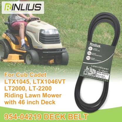 Mower Deck Belt 954-04219 for Troy-Bilt Cub Cadet LTX1045 LTX1046VT LT2000 LT-2200 MTD 754-04219 46 inch Deck Lawn Mowers(1/2" x 103") - size: 954-04219