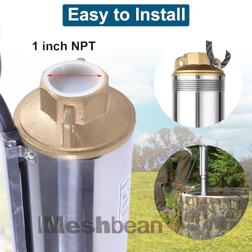 Submersible Well Pump,3" 1HP 110V Deep Well Pump with 100′Cord,Control Box - size: 3"-1HP-AC 110V + Control Box