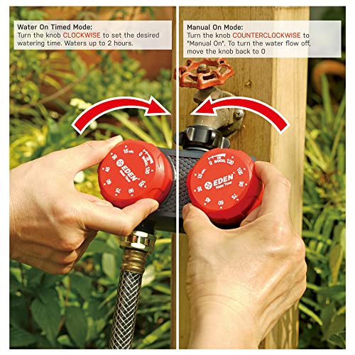 Eden 25124 2-Zone Mechanical Watering Timer, Red, Grey - style: 2-Zone