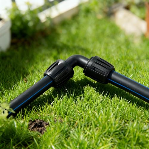 18 Pack 1/2 Inch Drip Irrigation Fittings Kit (1/2" ID x 0.6-0.65" OD), 1/2'' Dripline Barbed Connectors with Anti-Drop Lock Nuts - 4 Tees, 4 Couplings, 4 Ends, 4 Elbows, 2 Valves - size: 1/2" Nut Fitting Kit-18P