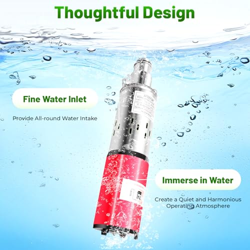 Deep Well Submersible Pump, DC 12V 180W Stainless Steel Water Pump, 396.26gal/h Flow, 65.6ft Lift Electric Powered Water Pump Kits for Farm Ranch Irrigation