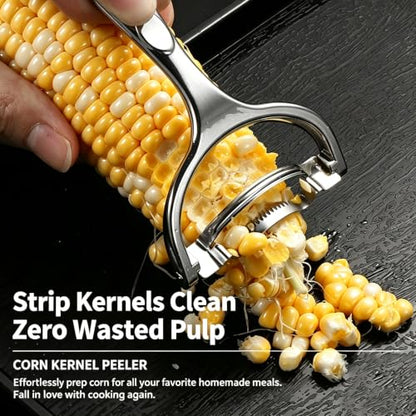 Corn Peeler, Corn stripper for corn on the cob remover tool,Stainless steel multifunctional Kitchen Grips Corn planer Cob Cutter kernels, Dishwasher Safe Kitchen Gadget