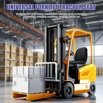 Universal Tractor Seat, Forklift Seat with Adjustable Back & Slide for Mower, Excavator, Skid Loader